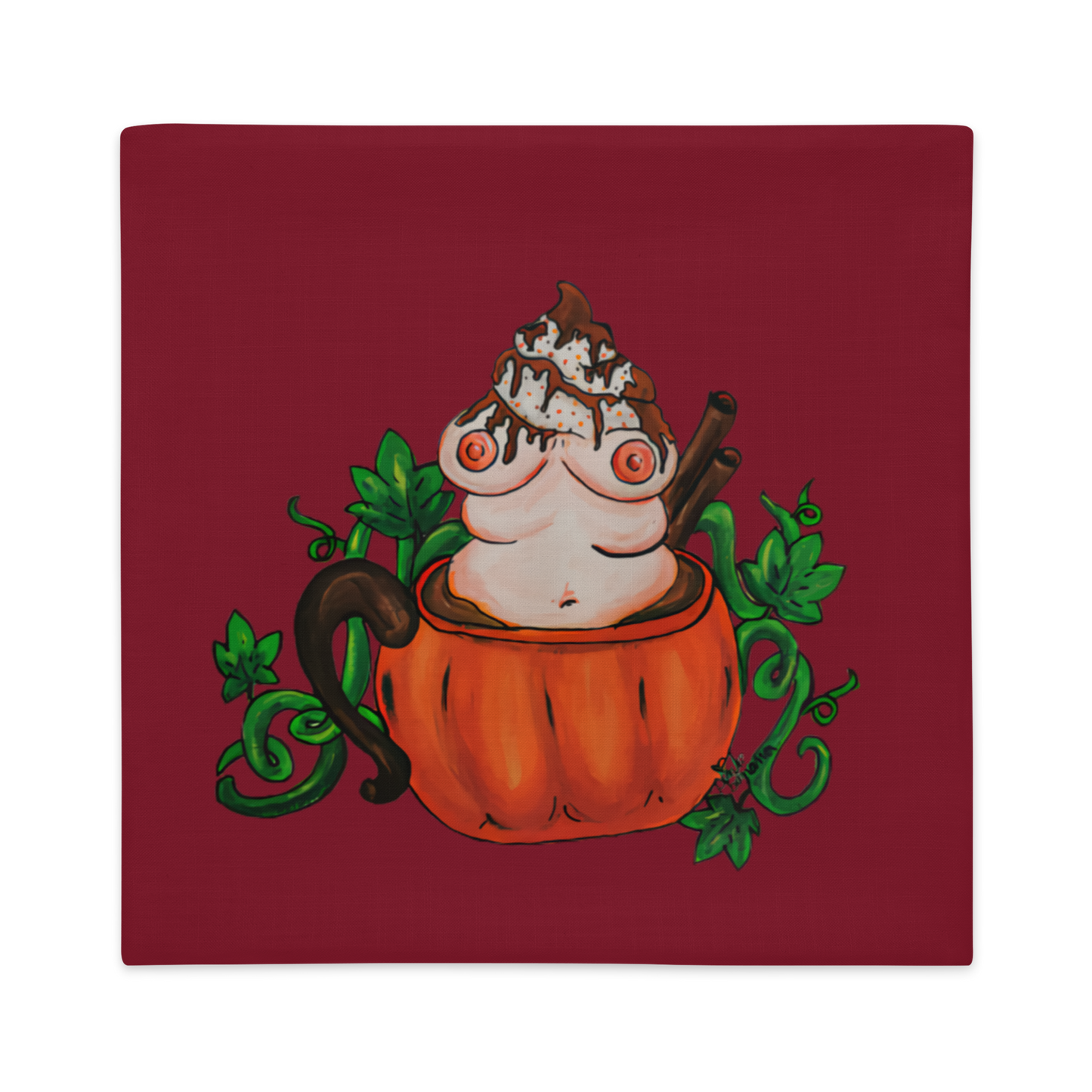 Pumpkin Spice and Everything Nice (burgundy) - Pillowcase