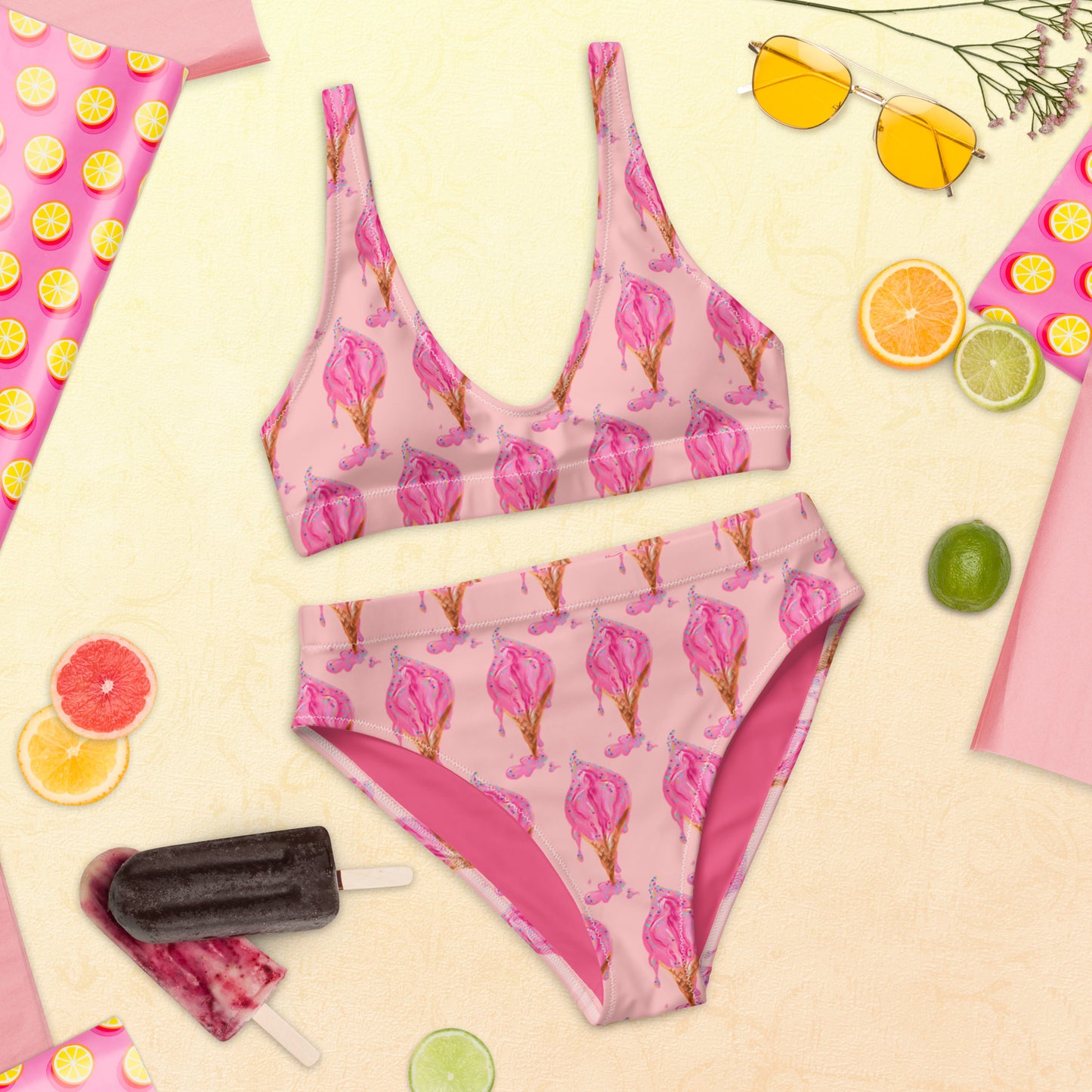 Ice cream Vulva- High-waisted bikini