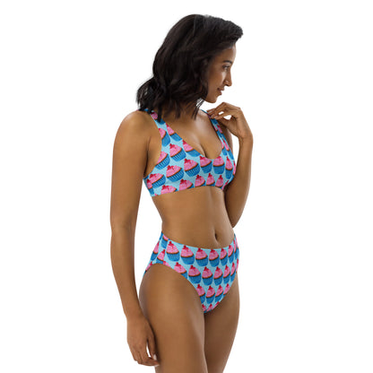 "Sweet Cupcake" (with nipple cherry) High-Waisted Bikini