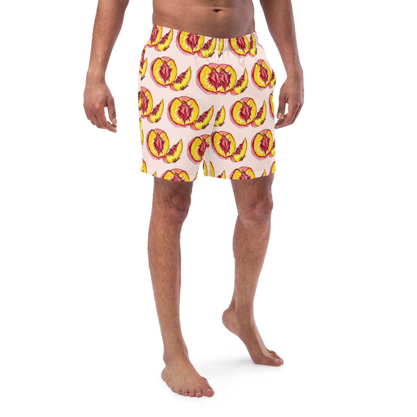 "The Perfect Peach" Peach Vulva, Men's swim trunks