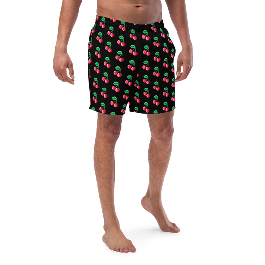 "Cherry on Top" Cherry Vulva- Swim trunks, Black