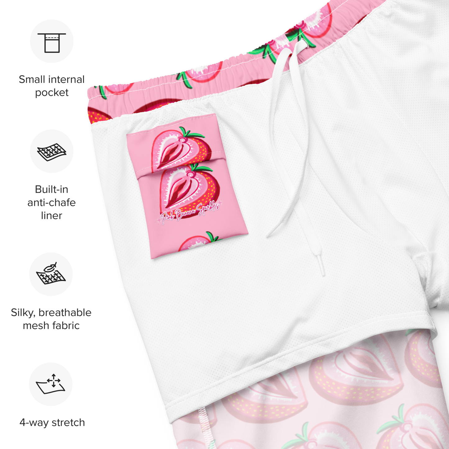 Strawberry Vulva- Men's swim trunks