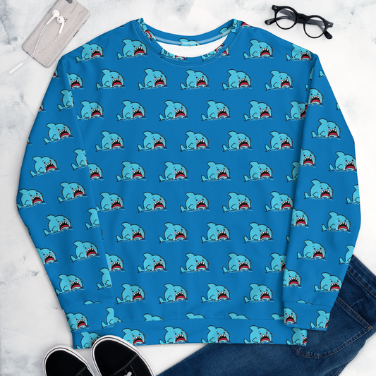 Anxious Shark- Genderless Sweatshirt (Allover print)