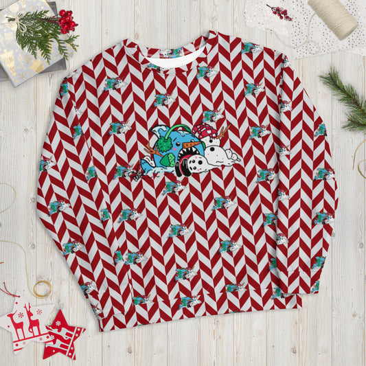 Holiday Sharks Ugly Christmas Sweater- Do you Wanna Build a Snowman? (Genderless Sweatshirt)