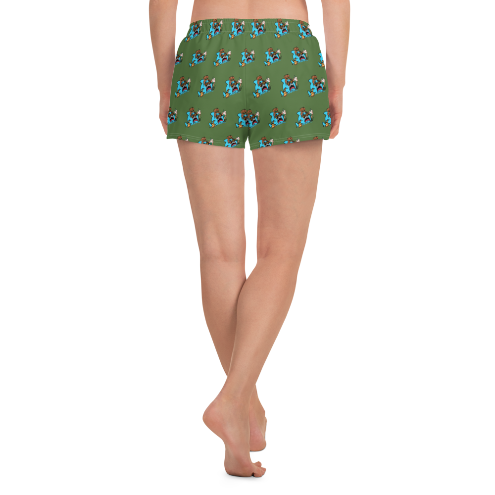 Basic Shark- Femme Athletic Short Shorts (Allover/olive)