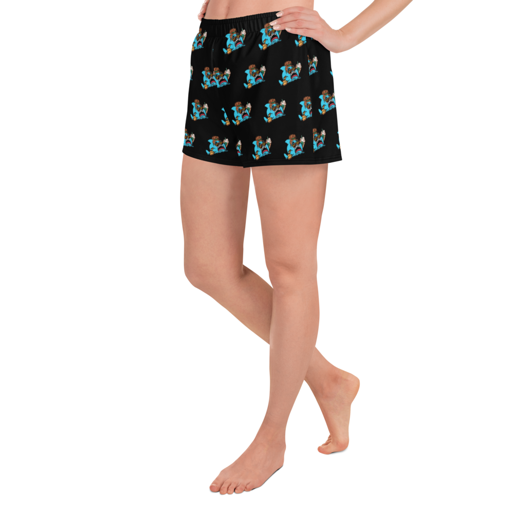 Basic Shark- Femme Athletic Short Shorts (Allover/black)