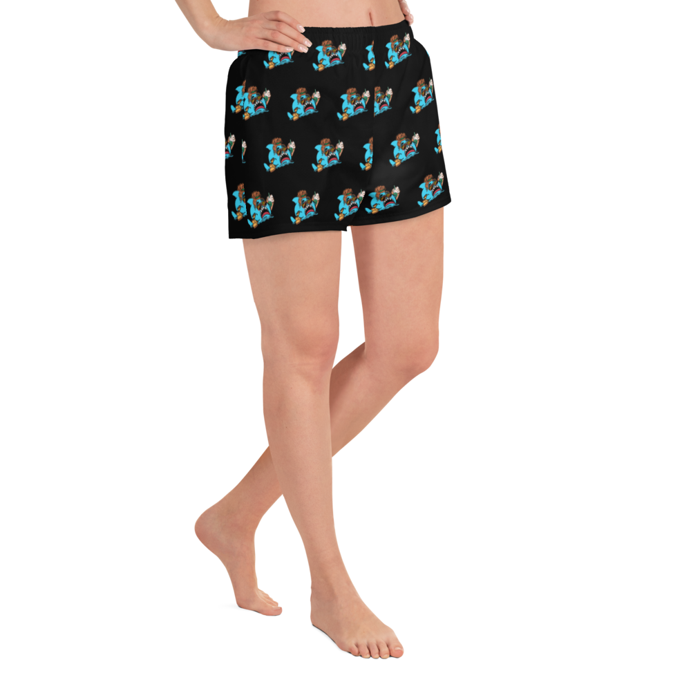 Basic Shark- Femme Athletic Short Shorts (Allover/black)