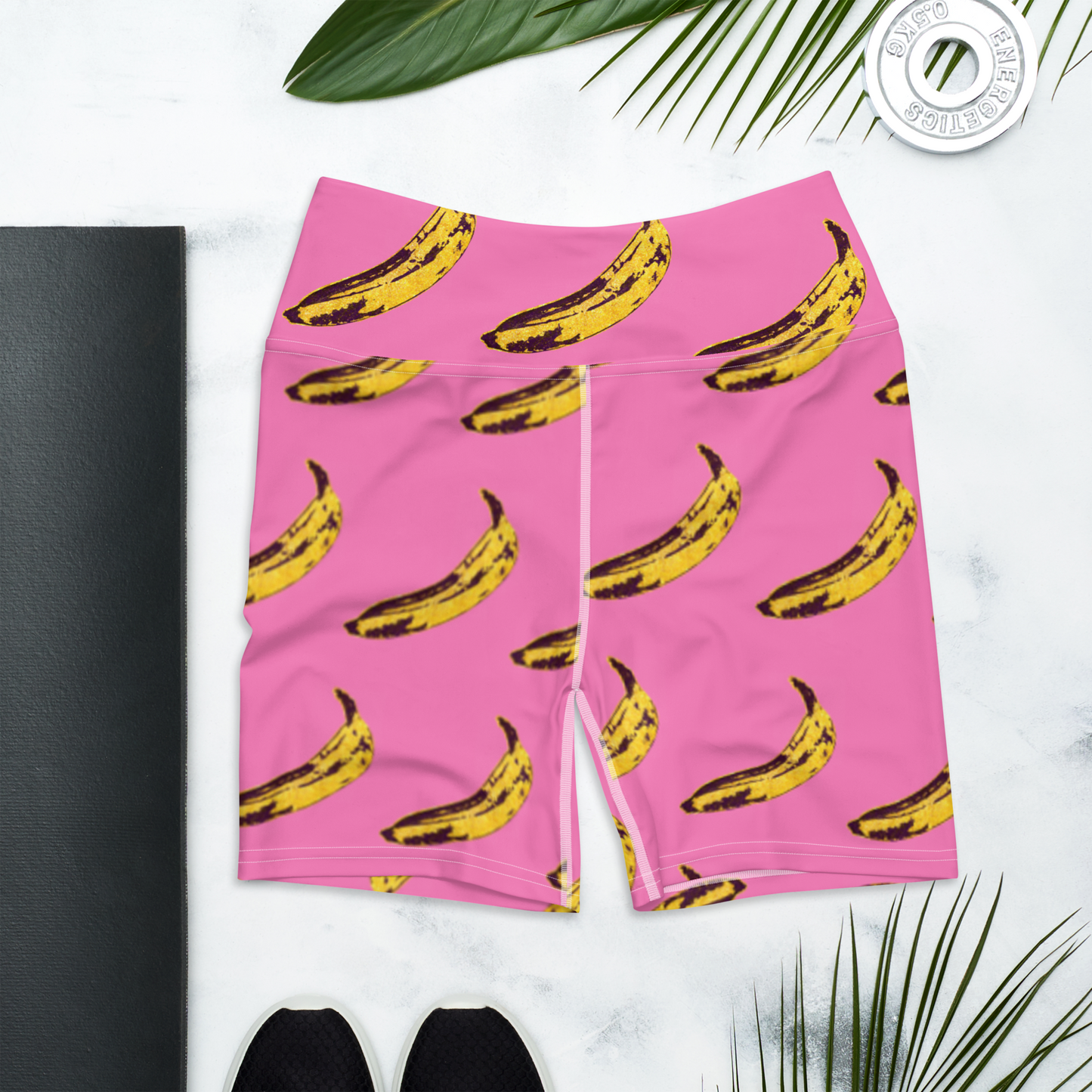 Pink Banana Yoga Shorts
