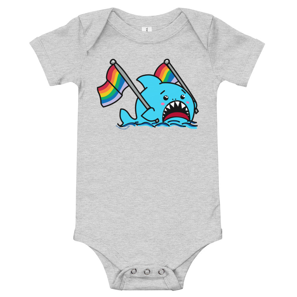 Anxious Shark Supports Pride- Baby One Piece