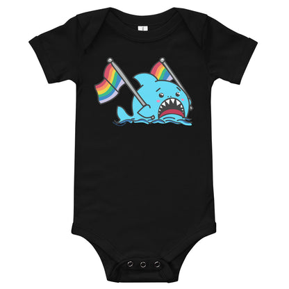 Anxious Shark Supports Pride- Baby One Piece