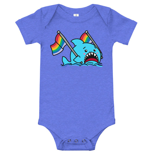 Anxious Shark Supports Pride- Baby One Piece