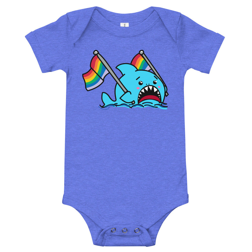 Anxious Shark Supports Pride- Baby One Piece