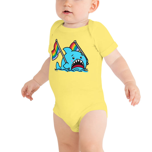 Anxious Shark Supports Pride- Baby One Piece