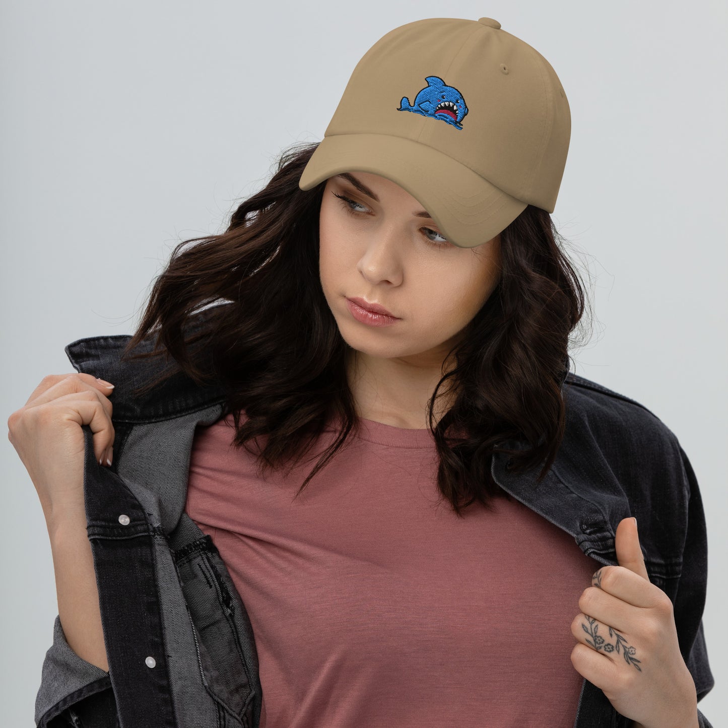 Anxious Shark, Embroidered Hat- Classic "Dad Hat" style, in multiple colours