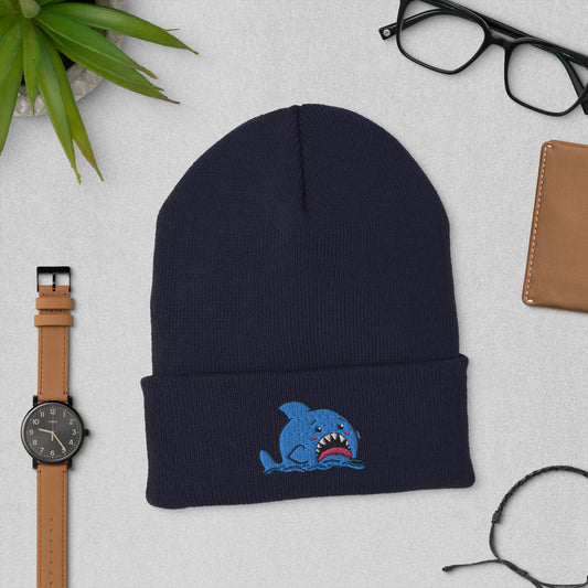 Anxious Shark Classic Cuffed Beanie