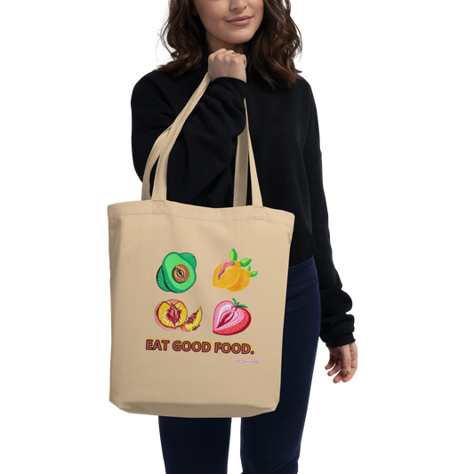 "Eat Good Food" Fruit Vulvas Eco Tote Bag