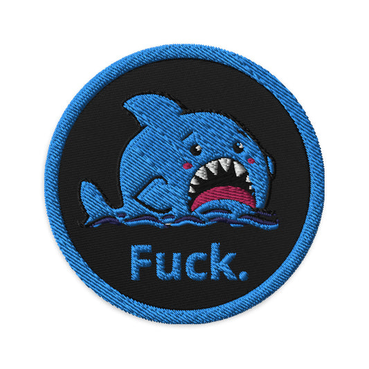 Anxious Shark Embroidered Patches