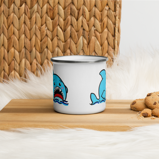 Anxious Shark Enamel Mug (12oz)
