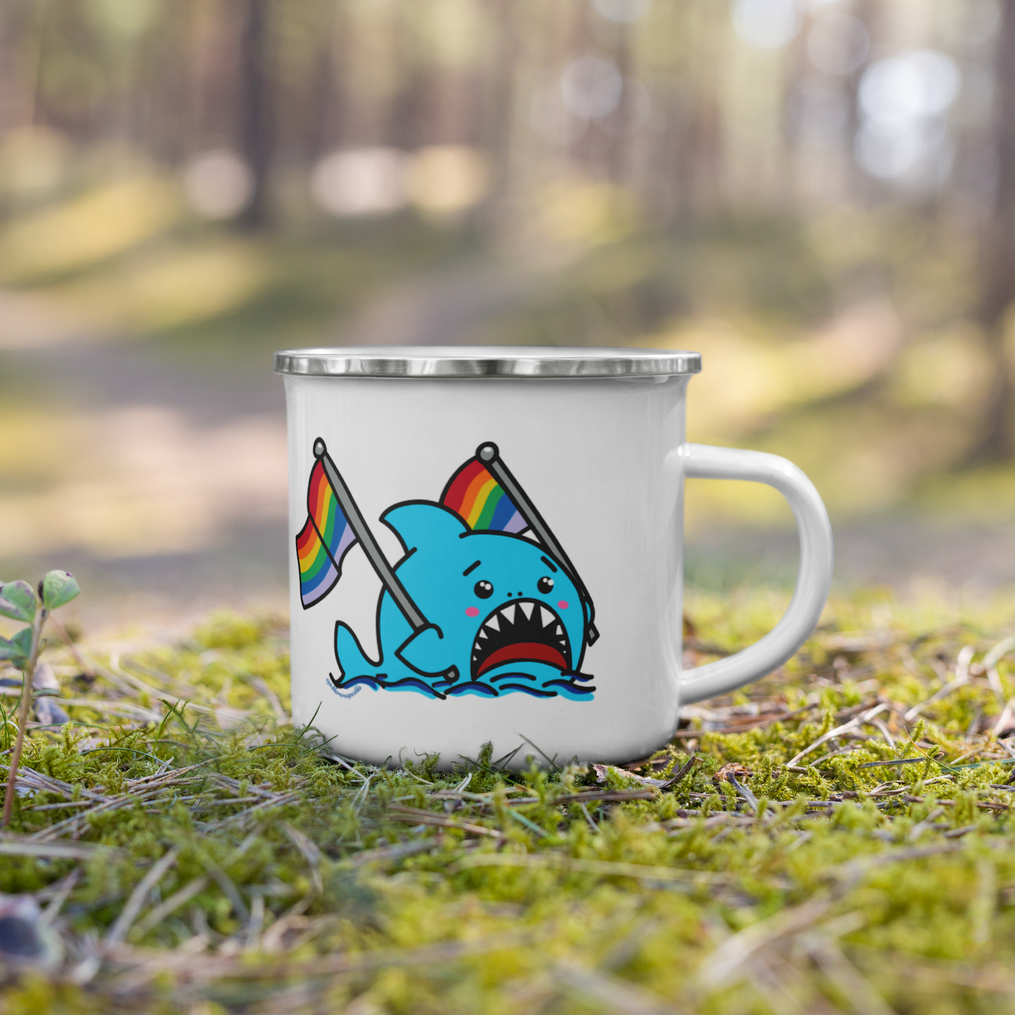 Anxious Shark x Pride- Enamel Mug (12oz)