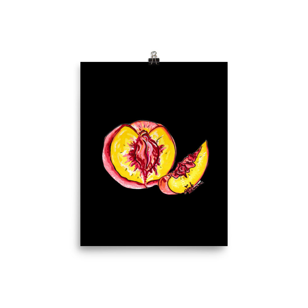 "The Perfect Peach" Peach Vulva Art Print. 8x10"