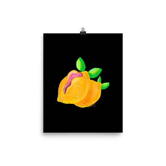 "Sour Puss" Lemon Vulva Art Print, 8x10"