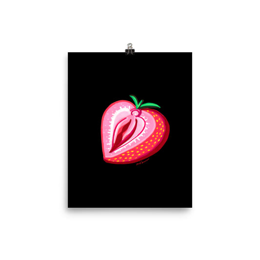 Strawberry Vulva Art Print, 8x10"