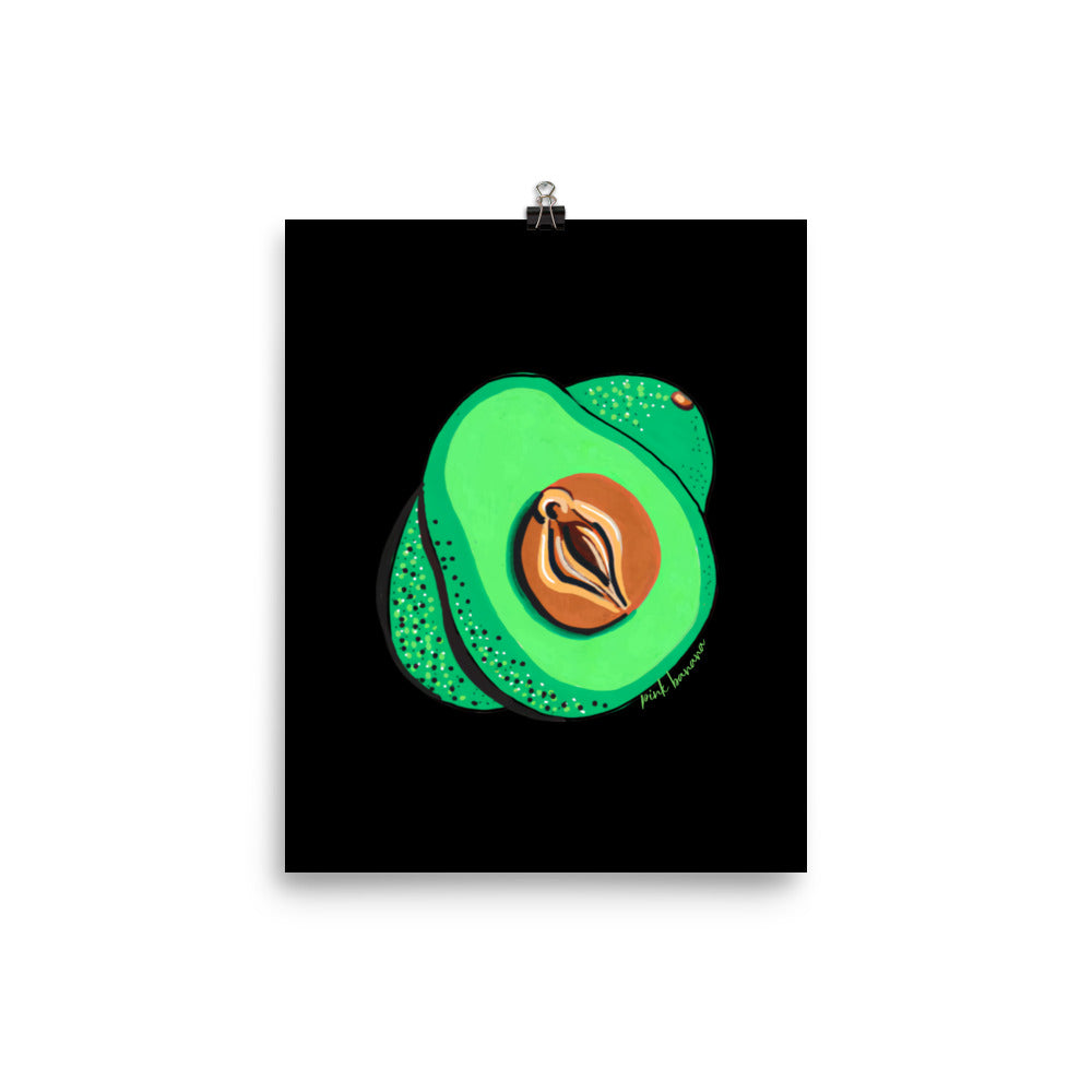 "Vulva-cado" Avocado-Vulva Art Print, 8x10"