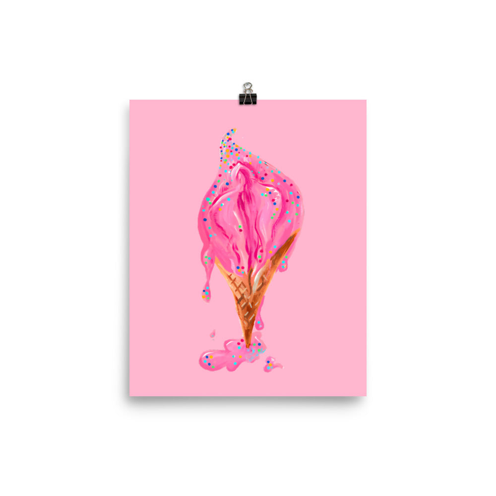 Ice Cream Vulva (light pink)- 8x10" Matte Art Print