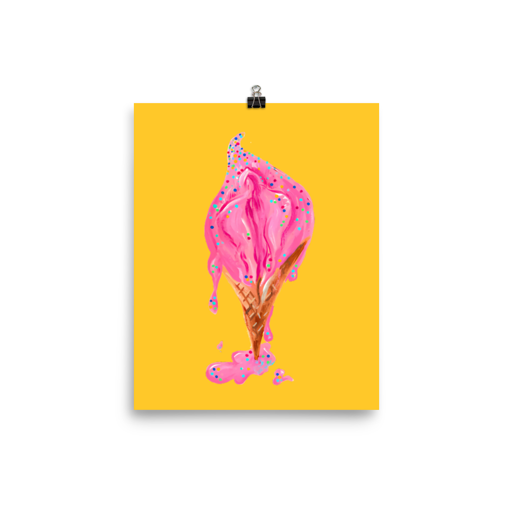 Ice Cream Vulva (yellow)- 8x10" Matte Art Print