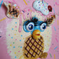 Furby Sprinkles and Ice Cream Painting. Original, one of a kind 3D painting.