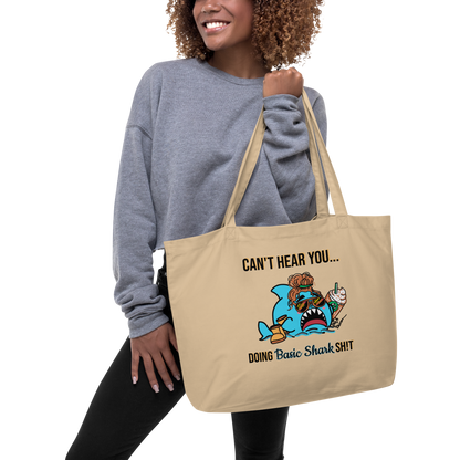 Basic Shark- Large organic tote bag (beige)