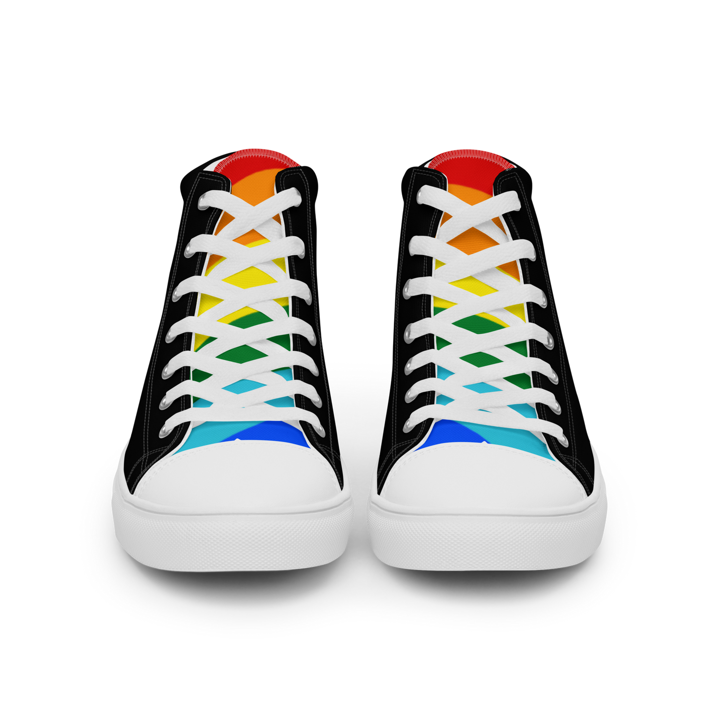 Anxious Shark Celebrates Pride- Men’s high top canvas shoes