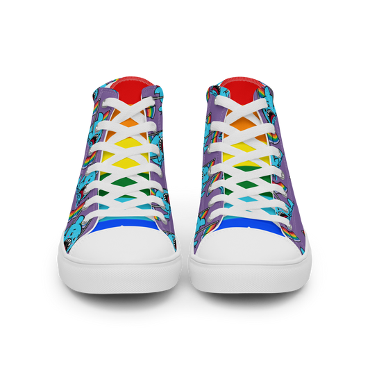 Anxious Shark Celebrates Pride (purple) - Men’s high top canvas shoes