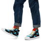 Anxious Shark Celebrates Pride (black) -Men’s high top canvas shoes