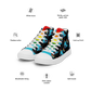 Anxious Shark Celebrates Pride (black) -Men’s high top canvas shoes