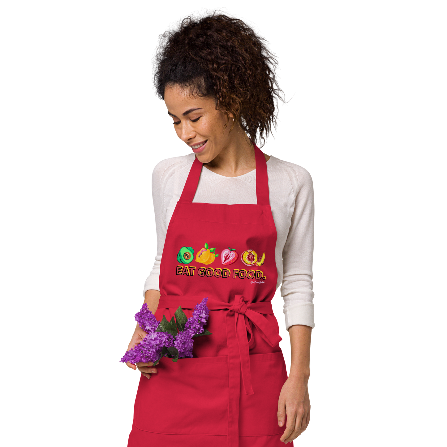 "Eat Good Food"- (NSFW) Organic cotton apron