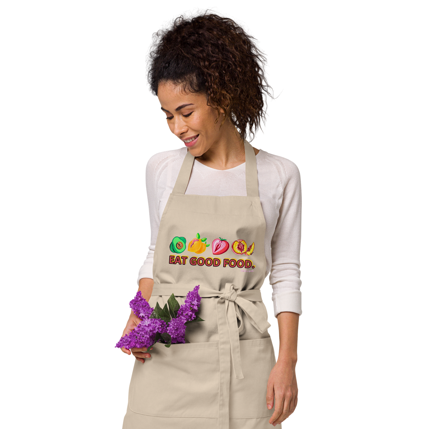 "Eat Good Food"- (NSFW) Organic cotton apron