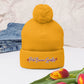 Pink Banana Sparkles- Embroidered Pom-Pom Beanie