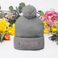 Pink Banana Sparkles- Embroidered Pom-Pom Beanie