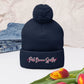 Pink Banana Sparkles- Embroidered Pom-Pom Beanie