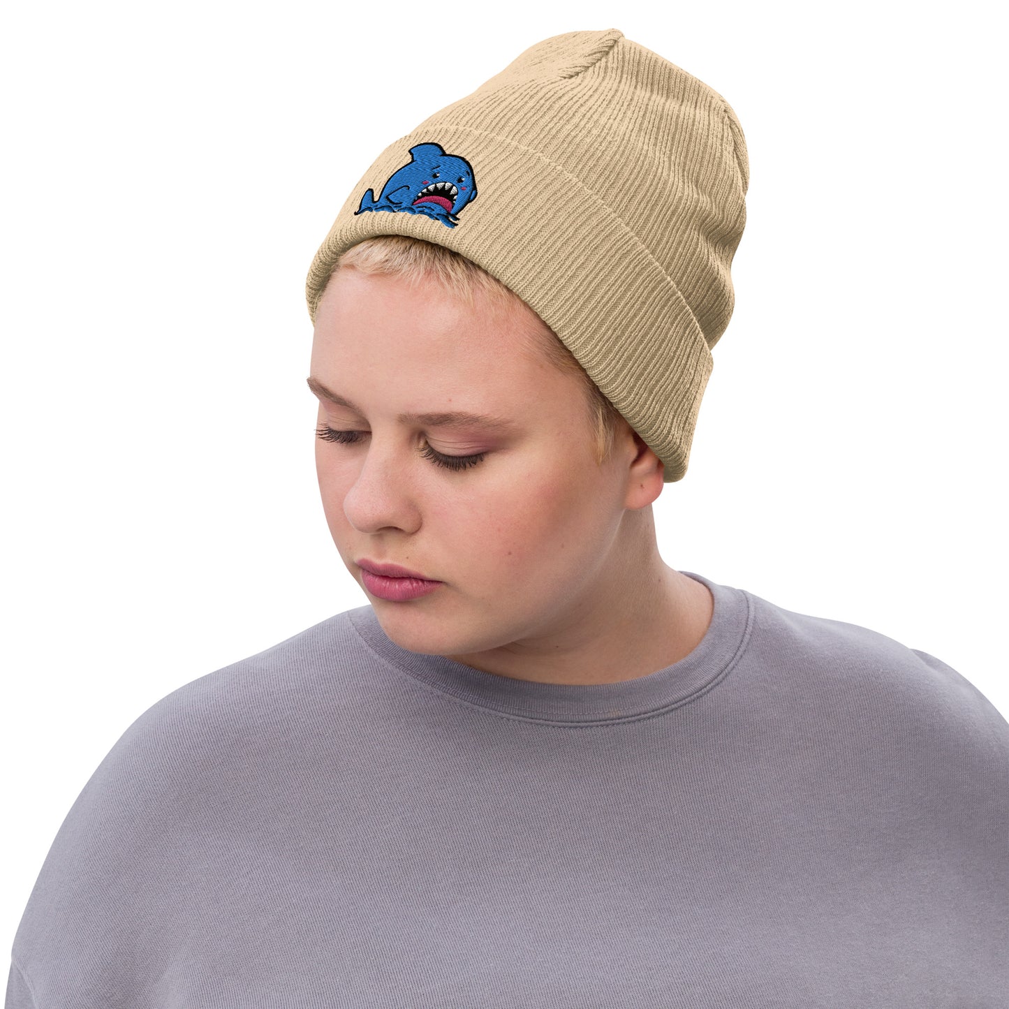 Anxious Shark Classic Ribbed knit beanie