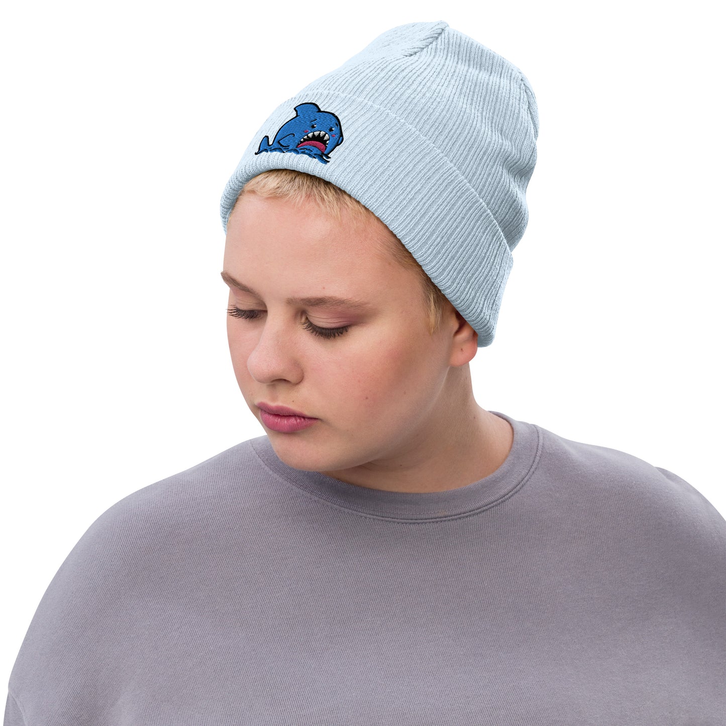 Anxious Shark Classic Ribbed knit beanie