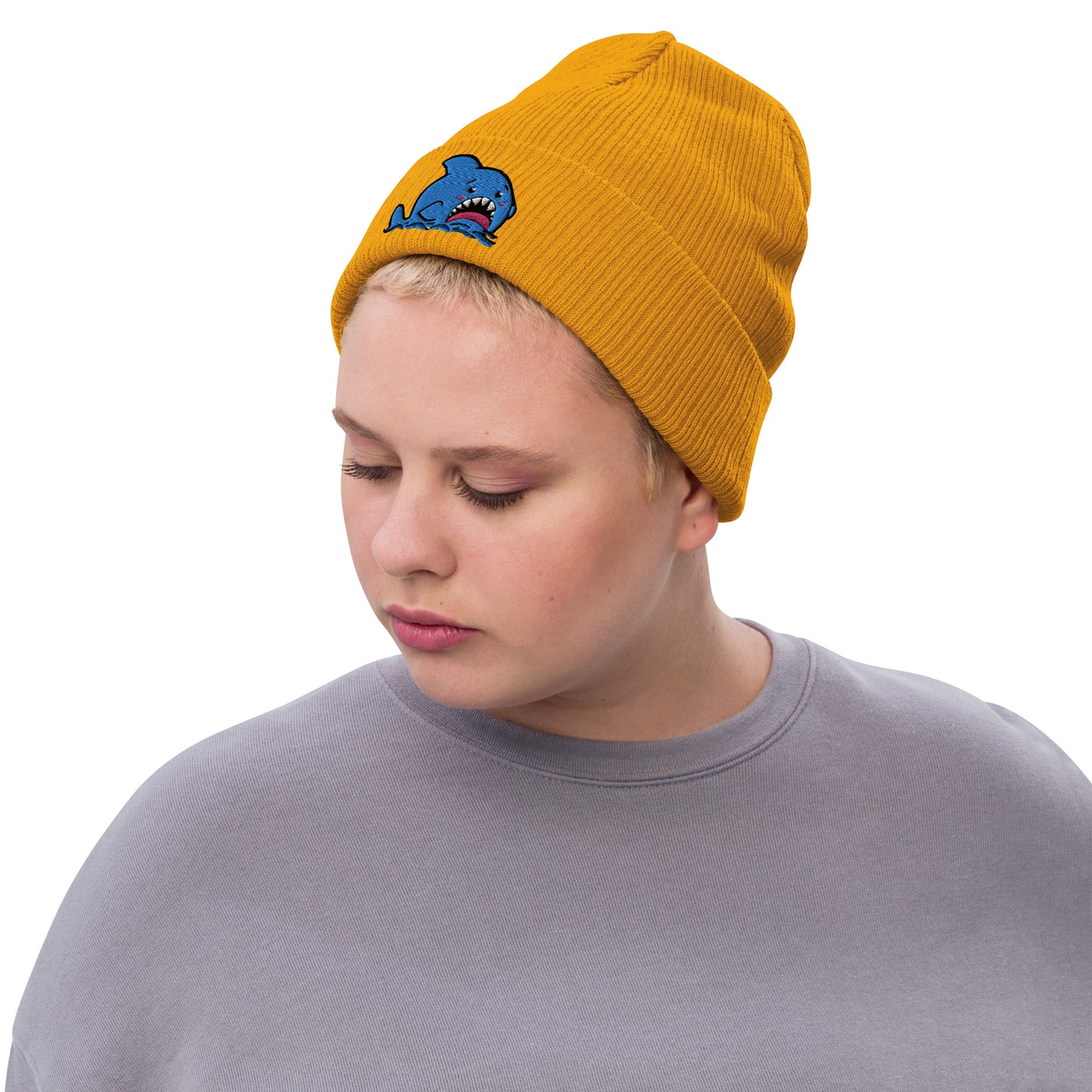 Anxious Shark Classic Ribbed knit beanie