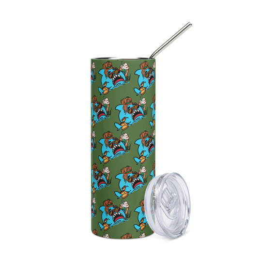 Basic Shark Olive- Stainless steel tumbler (20oz)