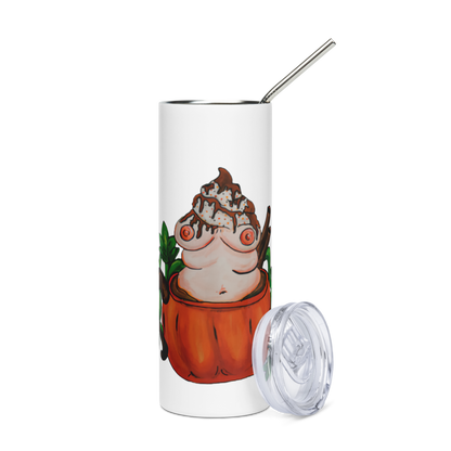 Pumpkin Spice and Everything Nice (white) Stainless steel tumbler