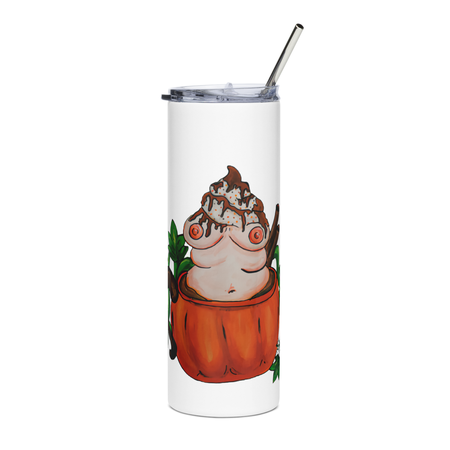 Pumpkin Spice and Everything Nice (white) Stainless steel tumbler