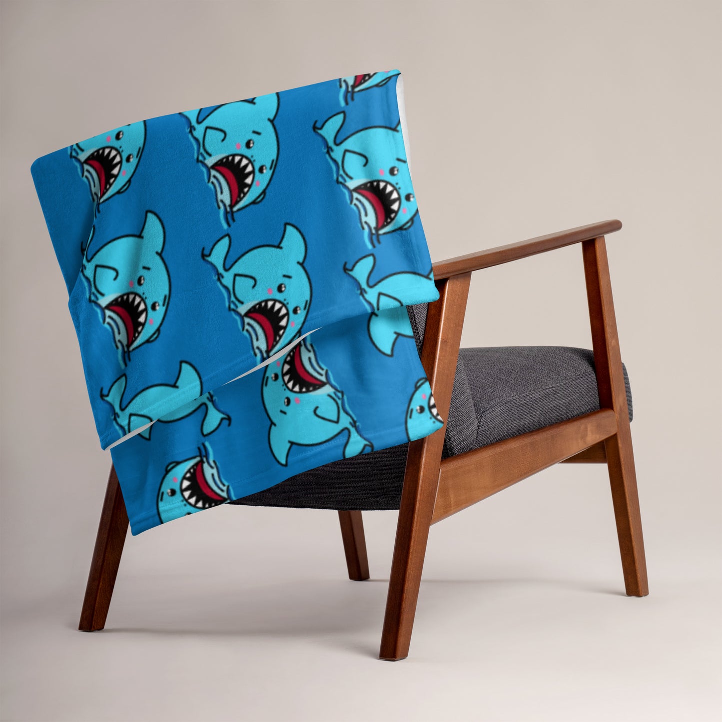 Anxious Shark- Classic Cozy Throw Blanket
