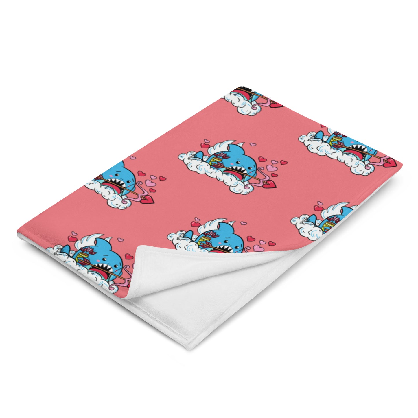 Valentine's Shark Throw Blanket- Cupid Shark