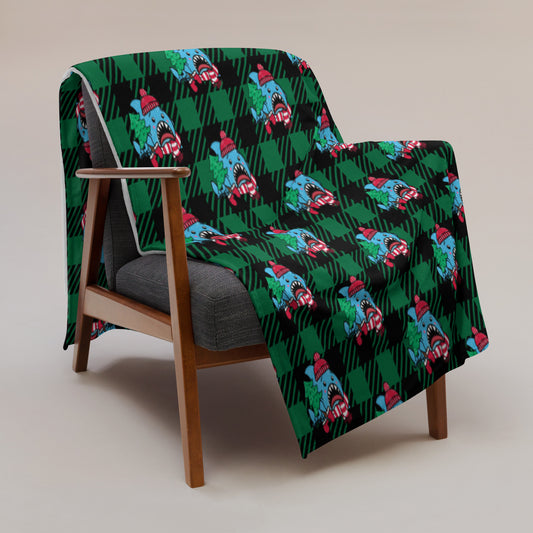 Holiday Sharks Throw Blanket- Trim the Tree