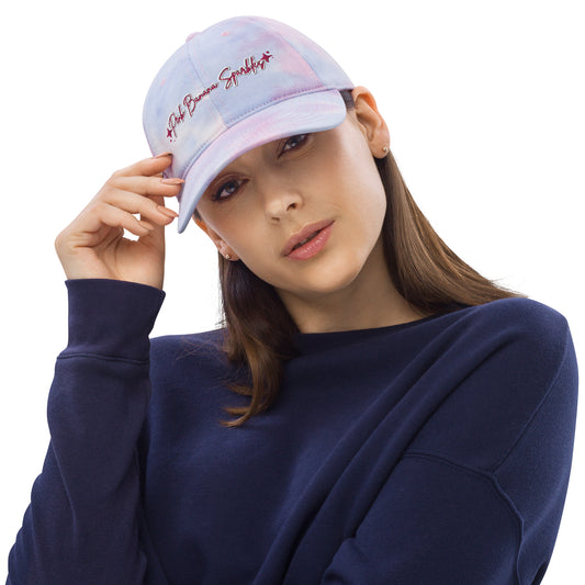 Pink Banana Sparkles- Embroidered Tie dye hat